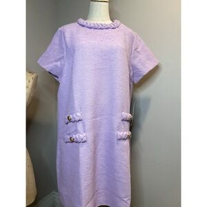 Tuckernuck Lilac crocus petal Tweed Jackie dress Short Sleeve‎ size XXL NwT